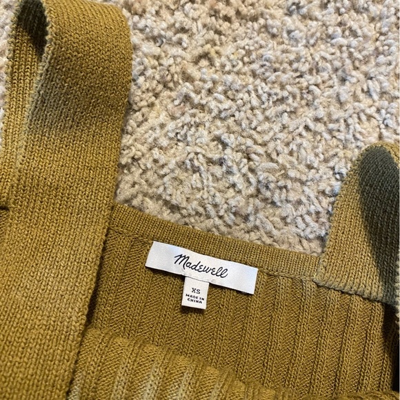 Madewell Women’s Tilney Ribbed Sweater Tank Size XS in Spiced Olive Square Neck - Picture 7 of 7
